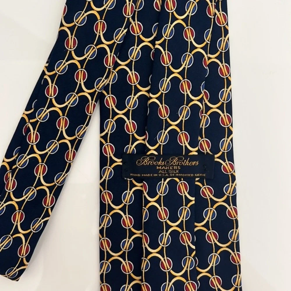 Brooks Brothers Tie Blue with Yellow and Red Design